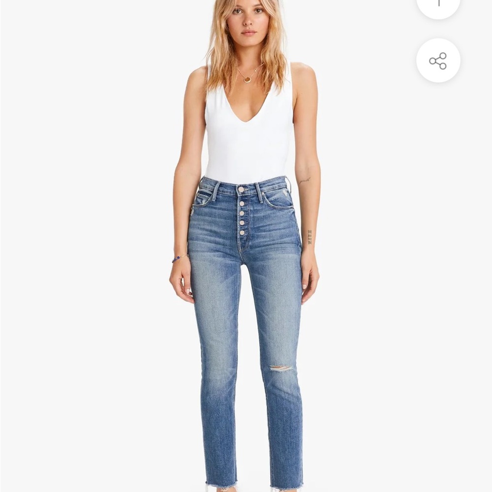 Mother “The Pixie Dazzler Ankle Fray” jeans  sz “26”